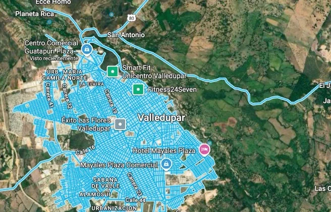 Mapa georreferenciado del levantamiento ferretero, censo Ultracem